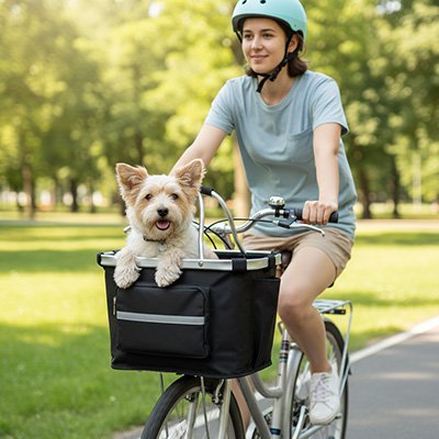 vélo panier chien compagnie